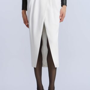 Leather Crepe Skirt
