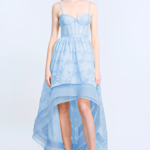 High-Low Organza Tulle Gown