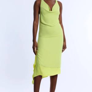 Twist And Drape Combo Dress