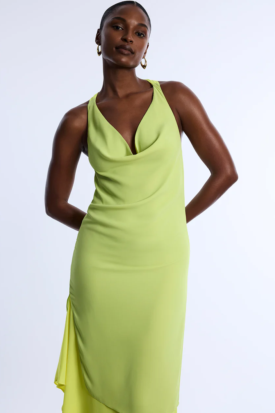 Twist And Drape Combo Dress - Image 4